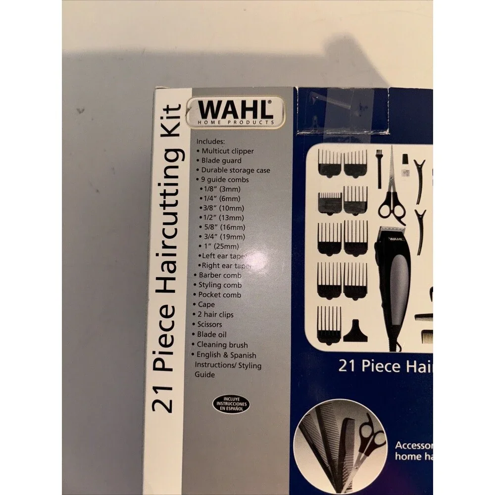 Wahl Home Pro Complete Haircutting Clippers Kit 21 Pieces & Hard Case Self-Sharp